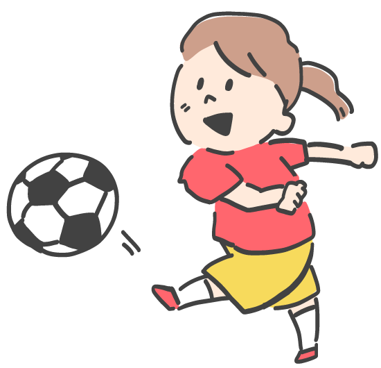 サッカーボールをける女の子